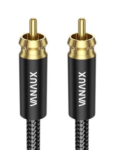 VANAUX Subwoofer Cable Digital Audio Coaxial Cable [24K Gold Plated Connectors] S/PDIF RCA to RCA Cable for Home Theater, Soundbar, Projector, Gaming Console, Amplifier, Speaker (3feet/1m) in Saudi Arabia