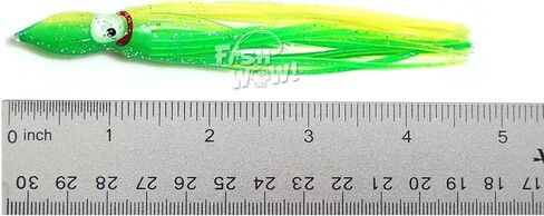 20pcs Squid Skirts 4 3/4 inch Hoochies 12cm Octopus Fishing Soft Lure Chartreuse Yellow Green -Fish WOW!- in Saudi Arabia