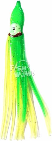 20pcs Squid Skirts 4 3/4 inch Hoochies 12cm Octopus Fishing Soft Lure Chartreuse Yellow Green -Fish WOW!- in Saudi Arabia