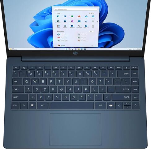 كمبيوتر محمول HP Stream 14 بوصة HD BrightView، معالج Intel Celeron N150، ذاكرة الوصول العشوائي 4 جيجابايت، تخزين 128 جيجابايت، رسومات Intel HD، كاميرا ويب 720 بكسل، أزرق، ويندوز 11 S (متجدد) in Kuwait