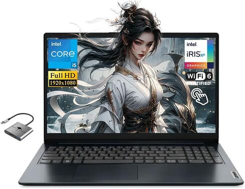 Lenovo IdeaPad Touchscreen Business Laptop Win11 Pro، 10-Core Intel Core i5(Beat i7-1255U) 16GB RAM 512GB SSD، عمر بطارية طويل WiFi 6 15.6" FHD لمكتب الطلاب المحترفين مع ملحق GM in Saudi Arabia