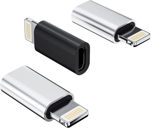 Micro USB Female to Lightning Male Charger Adapter(3Pack) Android Charging Cable Port Connector Compatible for iPhone 11 12 13 14 Pro Max 8 Plus X Se for iPad Charge Cord Data Sync Converter in Saudi Arabia