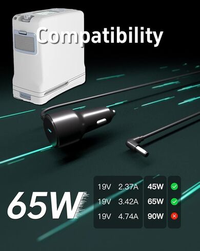 12V Car Charger Fit for Inogen One G3 G5 G1 G2 G4 BA-503 BA-401 BA-301 BA-303 BA-403 Oxygen Concentrator DC Power Cord with LED Indicator in Saudi Arabia