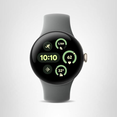 ساعة Google Pixel 3 (41 مم) - ساعة ذكية تعمل بنظام Android، تتبع معدل ضربات القلب، الجري المتقدم من Fitbit، رؤى اللياقة البدنية، بطارية تدوم 24 ساعة - هيكل من الألومنيوم باللون الذهبي الشمبانيا - حزام عسلي - Wi-Fi (متجدد) in Kuwait