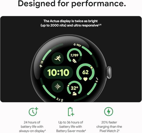 ساعة Google Pixel 3 (41 مم) - ساعة ذكية تعمل بنظام Android، تتبع معدل ضربات القلب، الجري المتقدم من Fitbit، رؤى اللياقة البدنية، بطارية تدوم 24 ساعة - هيكل من الألومنيوم باللون الذهبي الشمبانيا - حزام عسلي - Wi-Fi (متجدد) in Kuwait