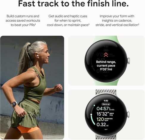 ساعة Google Pixel 3 (41 مم) - ساعة ذكية تعمل بنظام Android، تتبع معدل ضربات القلب، الجري المتقدم من Fitbit، رؤى اللياقة البدنية، بطارية تدوم 24 ساعة - هيكل من الألومنيوم باللون الذهبي الشمبانيا - حزام عسلي - Wi-Fi (متجدد) in Kuwait
