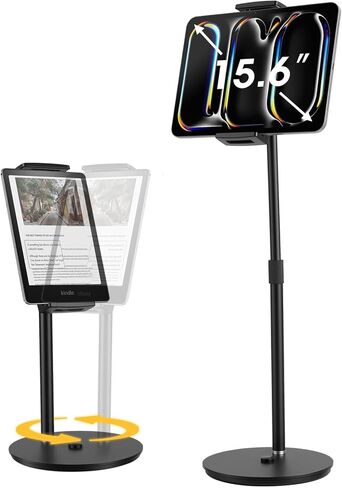 Tablet Stand Holder,ipad Stand for Desk,360° Rotatable Base,13-21" Height Adjustable Portable Monitor Stand,Aluminum Desktop Tablet Stand iPad Holder for Desk for 4.7"-15.6" Kindle, Samsung,Phones in Saudi Arabia