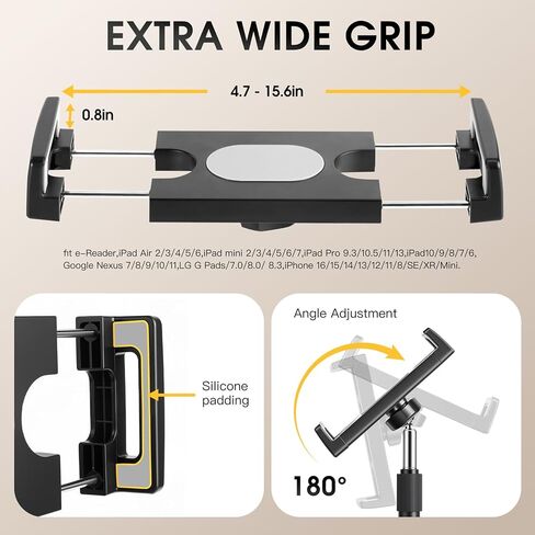 Tablet Stand Holder,ipad Stand for Desk,360° Rotatable Base,13-21" Height Adjustable Portable Monitor Stand,Aluminum Desktop Tablet Stand iPad Holder for Desk for 4.7"-15.6" Kindle, Samsung,Phones in Saudi Arabia