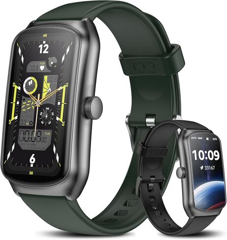 AMOLED Fitness Tracker Watch with 24/7 Heart Rate/SpO2/Sleep Monitor, IP68 Waterproof Smart Watch, Step Calorie Counter Pedometer Swimming Health Activity Trackers & SmartWatches for Women Men in Kuwait