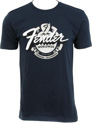 Fender World Wide T-Shirt, 100% Cotton, Vintage Navy, XXL in Kuwait
