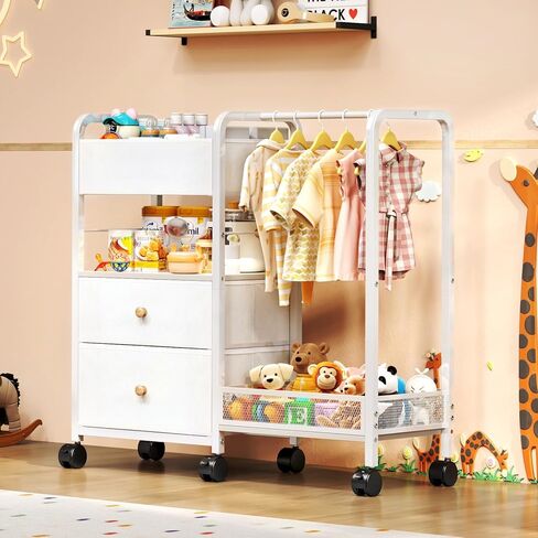 منظم علبة حفاضات الأطفال مع رف معلق، عربة أدوات حفاضات دوارة مع فواصل وأدراج لتخزين أساسيات الطفل، عربة بجانب السرير مع عجلات لمحطة تغيير الحفاضات، سرير الأطفال، الحضانة، غرفة النوم in Kuwait