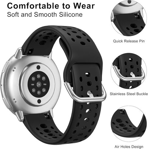 5 Pack Silicone Sport Watch Bands Compatible with Amazfit Active 2/1/Active 2 Sq,20mm Soft Breathable Waterproof Replacement Strap for Amazfit GTS 4/3/2/GTR mini/Bip 3 Pro/3/Bip U Pro in Kuwait