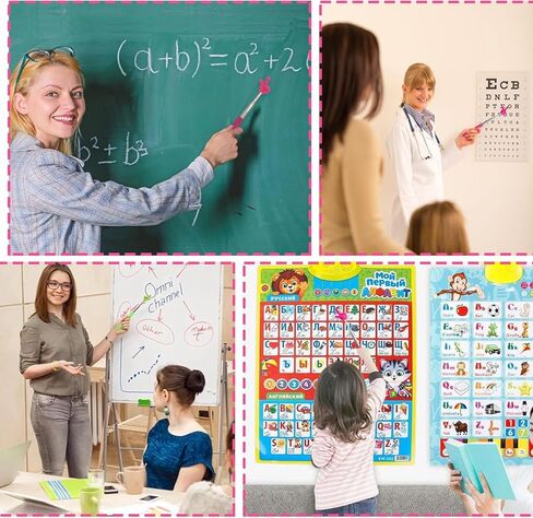 5 قطع من عصا مؤشر الإصبع، عصا مؤشر للمعلم، عصا مؤشر يدوية قابلة للسحب للمدرسة، وعروض الفصول الدراسية، أصفر، أخضر، أزرق، أرجواني، وردي in Kuwait