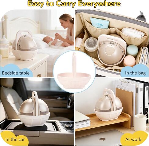 حامل مضخة الثدي من السيليكون، قاعدة مضادة للإمالة، آمنة للاستخدام في غسالة الأطباق، مقبض سهل الحمل للأمهات أثناء التنقل، من أجل Momcozy M5، eufy E20/S1/S1 Pro، Medela Freestyle بدون استخدام اليدين (مضخة الثدي غير متضمنة) in Kuwait