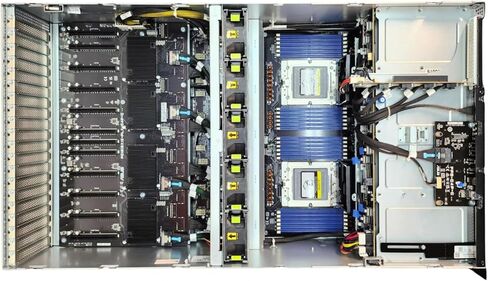 ASUS Dual AMD EPYC 9004 Series 4U NVMe 8X Dual Slot PCIe Gen 5.0 GPU Server (ESC8000A-E12P)، 8X صواني، قضبان (متجددة) in Saudi Arabia