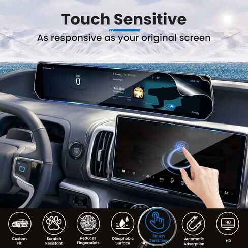 (3 قطع لـ 2025 2026 Ford Expedition Max واقي شاشة 13.2 بوصة شاشة مركزية [زجاج مقسى * 1] + شاشة عرض لوحة الأدوات 24 بوصة [بلاستيك * 2] لملحقات Ford Expedition 2025 2026 in Kuwait