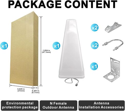 Boobrie 12DBi Yagi Directional Antenna 4G LTE/5G Outdoor Antenna 698-3800MHz Wideband High Gain Antennas N Female Connector Universal Fixed Mount Outdoor for Signal Boost in Saudi Arabia