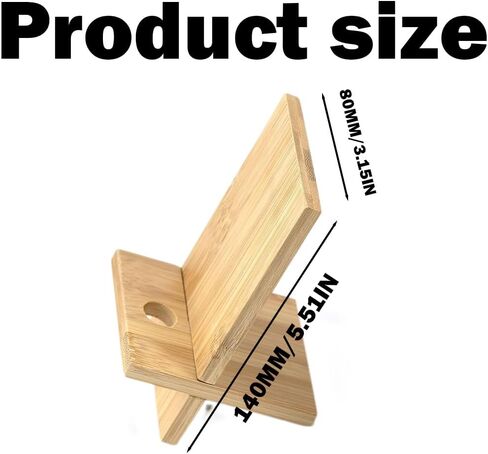 2Pcs Bamboo Cell Phone Stand with Charging Hole, Detachable Wood Mobile Phone Holder, Portable Phone Table Stand Desk Organizer for All Smartphone in Saudi Arabia