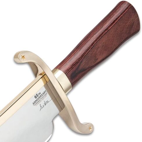 سكاكين Hibben سكين باوي الغرب القديم للذكرى السنوية الخامسة والستين مع شفرة من الفولاذ المقاوم للصدأ، ومقبض خشبي، وغمد مخصص in Kuwait
