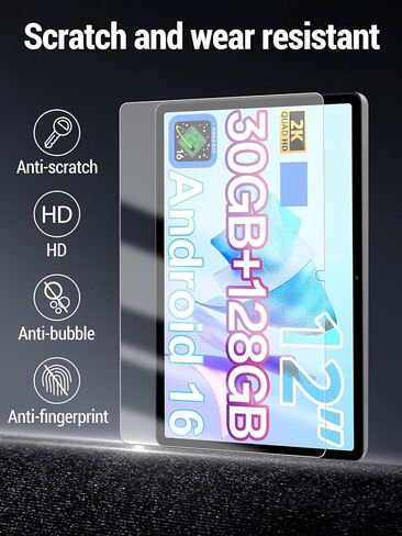 واقي شاشة لجهاز FiryMid P108-A116C (12 بوصة) Android 16 Tablet، زجاج مقسى 9 ساعات، مقاوم للسقوط، مقاوم للخدش، خالي من الفقاعات، عبوتان. in Kuwait
