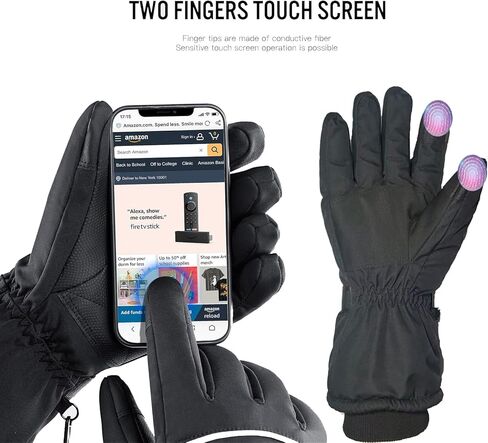 Popdan 5V 5000mAh Rechargeable Heated Gloves for Men Women Electric Heating Glove PU Waterproof & Touchscreen Ideal for Winter Outdoor Motorcycling, Skiing, Snowboarding, Fishing, Biking in Saudi Arabia