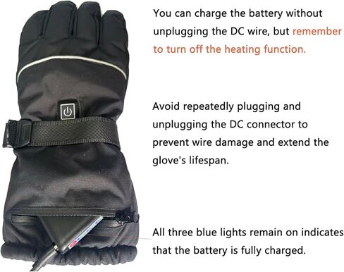 Popdan 5V 5000mAh Rechargeable Heated Gloves for Men Women Electric Heating Glove PU Waterproof & Touchscreen Ideal for Winter Outdoor Motorcycling, Skiing, Snowboarding, Fishing, Biking in Saudi Arabia