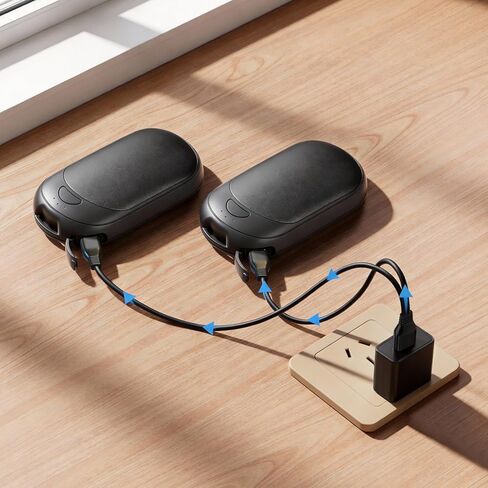 شاحن تدفئة اليد مكون من قطعتين لتدفئة اليد الكهربائية المغناطيسية من OCOOPA، كابل شحن USB C 2 في 1 مع محول طاقة in Kuwait