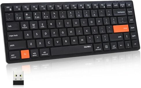 DAREU Wireless Rechargeable Keyboard, Slim Mini Wireless Keyboard, 4-Device Free Switching(2.4G+BT) with 12 Multimedia Keys for Computer/Desktop/PC/Laptop/Phone and Windows 11/10 in Saudi Arabia