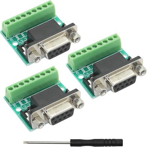 3Pcs DB9 Screw Terminal Connector, D-SUB DB 9-Pin Female Solderless Terminal Adapter, RS232 Conversion Board Serial Port Terminal Signal Module in Saudi Arabia