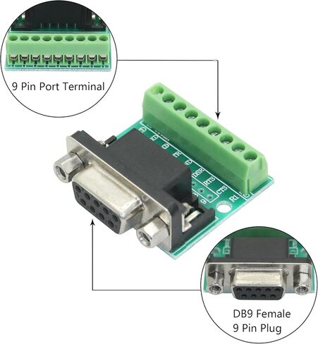 3Pcs DB9 Screw Terminal Connector, D-SUB DB 9-Pin Female Solderless Terminal Adapter, RS232 Conversion Board Serial Port Terminal Signal Module in Saudi Arabia