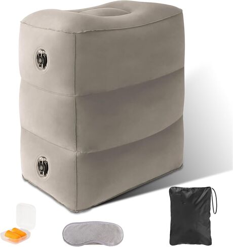 Inflatable Foot Rest Pillow for Travel, 5 Height Adjustable Leg Rest Pillow for Economy Class, Car, Office and Homes in Saudi Arabia