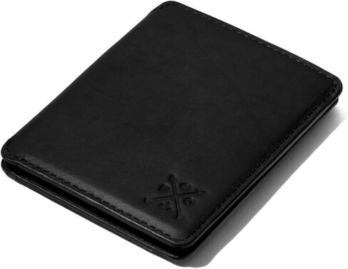 CLOUD Wallet Slim Minimalist — Magnetic Closure, Lightweight Design, Quick Access Pull Tab - Top Grain Leather Front Pocket Wallet (Ripstop Black) in Saudi Arabia