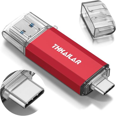 Thkailar 2 Pack USB C Thumb Drive 128GB for iPhone 15 Android Phone,Mac,PC | Transfer Photos, Videos And Files Between Phones, Computers And USB Devices With Portable Design For Travel And Daily Use in Saudi Arabia