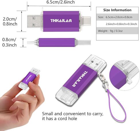 THKAILAR 32GB USB C Flash Drive 5 Pack، 2 في 1 ثنائي USB-A & Type-C محرك أقراص الإبهام USB 3.0، محرك أقراص فلاش عالي السرعة USB C لأجهزة iPhone 15/16، Android، Mac، PC، PS4، التوصيل والتشغيل، تصميم متين وصغير الحجم in Kuwait
