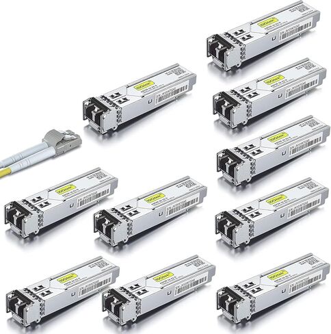 [10 عبوات] جهاز إرسال واستقبال SFP 1000Base-SX 1.25G و[حزمة واحدة] سلك ألياف بصرية OM3 LC بطول 1 متر in Saudi Arabia