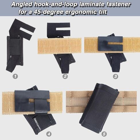 Pistol Mag Pouch, 45-Degree Angled, MOLLE Magazine Pouch Holder, with Mag Insert, 9mm Glock Single Magazine Holster, 1 PC, Black in Saudi Arabia