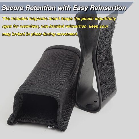 Pistol Mag Pouch, 45-Degree Angled, MOLLE Magazine Pouch Holder, with Mag Insert, 9mm Glock Single Magazine Holster, 1 PC, Black in Saudi Arabia