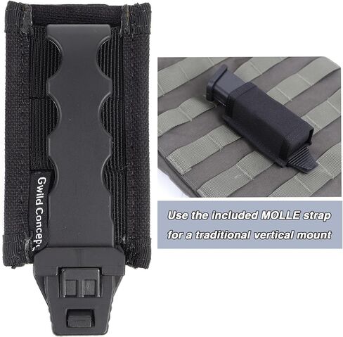 Pistol Mag Pouch, 45-Degree Angled, MOLLE Magazine Pouch Holder, with Mag Insert, 9mm Glock Single Magazine Holster, 1 PC, Black in Saudi Arabia
