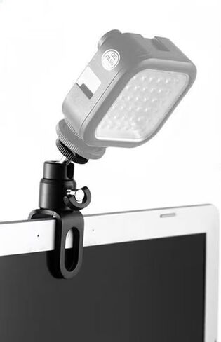 رأس كرة صغيرة مع مشبك تثبيت للشاشة، حامل محول لولبي 1/4 بوصة لشاشة LED للكمبيوتر المكتبي، ضوء فلاش، ميكروفون، كاميرا ويب، كاميرا فيديو، كاميرا ويب، فيديو محمول، ضوء سيلفي in Saudi Arabia