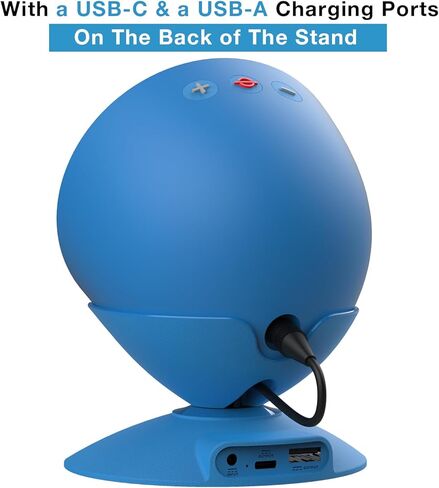 حامل شحن لـ Echo Spot مع منافذ شحن USB-C وUSB-A لأجهزة متعددة، ومحطة شحن بحامل Echo Spot للهواتف المحمولة وسماعات الأذن (أزرق) in Kuwait