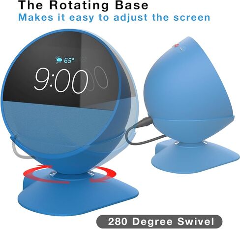 حامل شحن لـ Echo Spot مع منافذ شحن USB-C وUSB-A لأجهزة متعددة، ومحطة شحن بحامل Echo Spot للهواتف المحمولة وسماعات الأذن (أزرق) in Kuwait