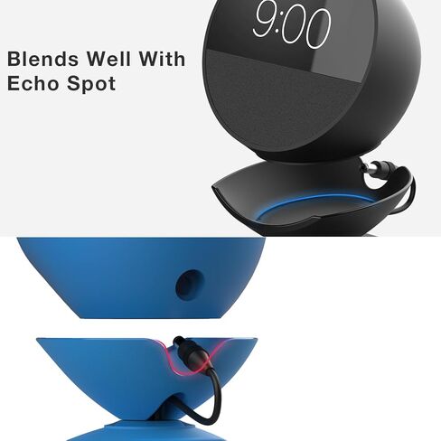 حامل شحن لـ Echo Spot مع منافذ شحن USB-C وUSB-A لأجهزة متعددة، ومحطة شحن بحامل Echo Spot للهواتف المحمولة وسماعات الأذن (أزرق) in Kuwait