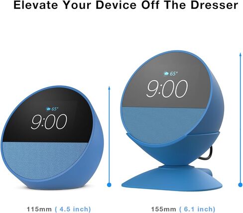 حامل شحن لـ Echo Spot مع منافذ شحن USB-C وUSB-A لأجهزة متعددة، ومحطة شحن بحامل Echo Spot للهواتف المحمولة وسماعات الأذن (أزرق) in Kuwait