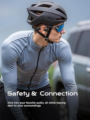 Bone Conduction Headphones,Open Ear Headphones Bluetooth 5.3 with Mic,Bone Conduction Earbuds 12Hrs Playtime,IPX7 Sweatproof Waterproof Earphones for Rufor Running, Walking, Cycling (Glossy Black) in Saudi Arabia