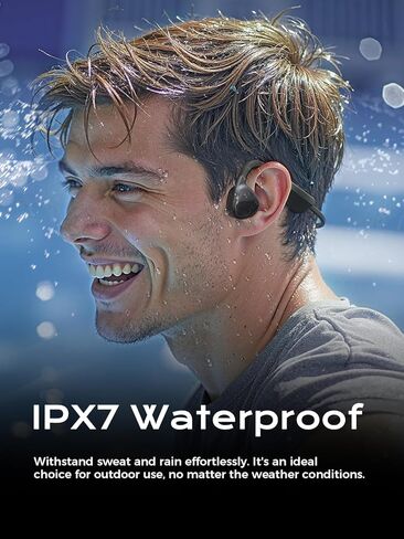 Bone Conduction Headphones,Open Ear Headphones Bluetooth 5.3 with Mic,Bone Conduction Earbuds 12Hrs Playtime,IPX7 Sweatproof Waterproof Earphones for Rufor Running, Walking, Cycling (Glossy Black) in Saudi Arabia