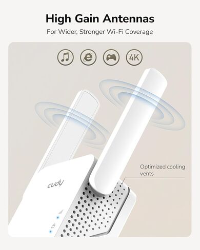 Cudy RE1500 AX1500 WiFi 6 Range Extender Dual Band 2.4G 5G Wireless Booster with Mesh Support WPS Button 10/100Mbps Ethernet Port Works with Any Router in Saudi Arabia