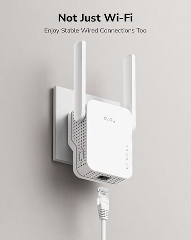 Cudy RE1500 AX1500 WiFi 6 Range Extender Dual Band 2.4G 5G Wireless Booster with Mesh Support WPS Button 10/100Mbps Ethernet Port Works with Any Router in Saudi Arabia
