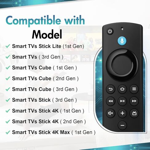 جهاز تحكم عن بعد صوتي بديل لسلسلة FireSeries، Hisense، TCL، أجهزة التلفاز الذكية Insignia، جهاز تحكم عن بعد لجهاز TV Stick 4K/4K Max، جهاز تحكم عن بعد لـ TV Stick (HD، Lite)، مكعب التلفزيون in Kuwait