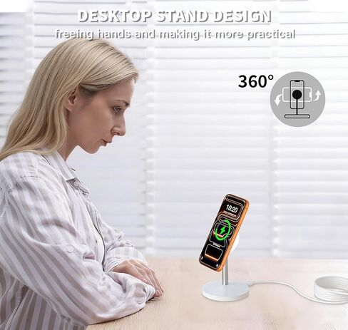 شاحن مغناطيسي لاسلكي iPhone Mag آمن، بطول 10أقدام [معتمد من Qi2.2] 25 وات شاحن iPhone لاسلكي مغناطيسي حامل قاعدة شحن سريع وآمن لهاتف Apple iPhone 17 Pro Max/17/17 Pro/Air/16/15/14/13 in Kuwait