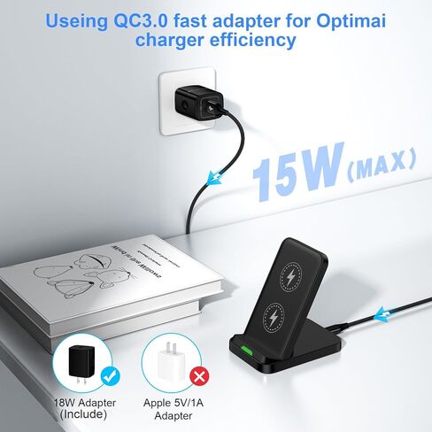 for Samsung Wireless Charger Fast Charging Stand for Galaxy S25Ultra/S24 Plus/S23FE/S22/S21/S20, Wireless Phone Charger Stand Android Desk Charging Station for Google Pixel 10 Pro/9a with 18W Adapter in Saudi Arabia